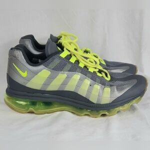Nike Air Max Aimax 95 Youth Shoes Size 6.5Y 512169-003 Gray & Neon Green Sneaker